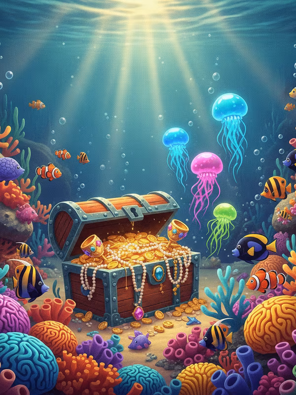 Couverture du jeu Deep Sea Slot avec une scène sous-marine colorée